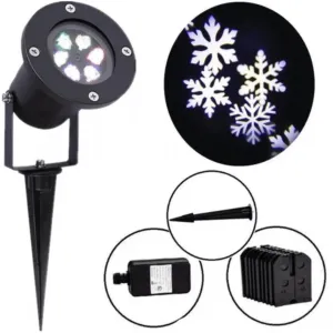 Уличный проектор со снежинками Star Shower WHITE Snowflake № WP1 / Новогодний светодиодный проектор