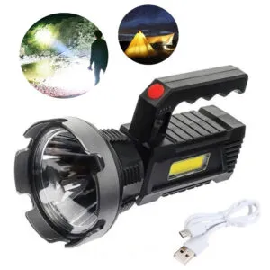 Мощный аккумуляторный фонарь 2500 mAh, 50Вт, Led+COB, BL T-100 torch USB / Ручной фонарик