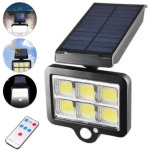 Уличный прожектор с солнечной панелью, датчиком движения + пульт COB YT-140 / Фонарь на столб