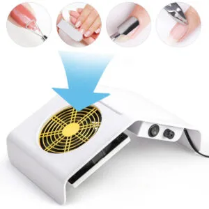 Вытяжка для маникюра Simei 858-2А, 40 Вт + 2 мешка / Маникюрный пылесос / Мощная настольная вытяжка для ногтей