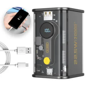 Power Bank 10000mAh с USB (22.5W) LENYES PX152D, Черный / Автономное зарядное / Повербанк