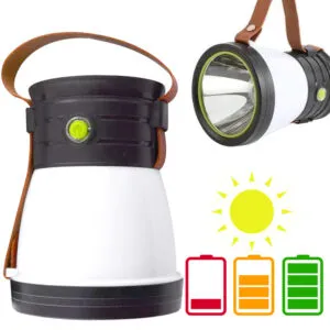 Многофункциональный LED-фонарь 1200 мАч, ZJ-1158 Solar Charge / Фонарик-повербанк / Фонарь с солнечной панелью