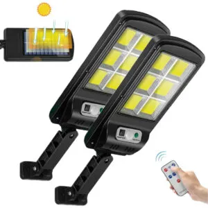 2шт Уличный фонарь на солнечной батарее Solar Light BL BK120-6COB / Светильник с пультом и датчиком движения