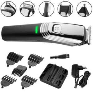 Аккумуляторная машинка для стрижки KM-5900, 6в1 / Профессиональный беспроводной триммер для волос и бороды