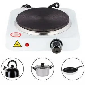 Плита электрическая 1000W, на одну конфорку, H-002F / Дисковая электроплита / Компактная настольная плита
