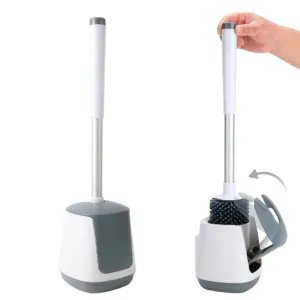 Ёршик-щетка для мытья унитаза с автоматическим открытием / Ершик для унитаза с силиконовой щеткой