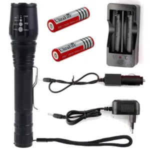 Ручной фонарик на аккумуляторе T62, Zoom + 2x18650 / Аккумуляторный светодиодный фонарь Led