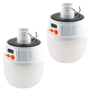 Комплект 2 шт Кемпинговый фонарь на солнечной батарее BL 2022, 5W / Аккумуляторный светильник с крючком