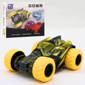 Инерционная машинка-перевертыш, Желтая / Детская трюковая машинка / Игрушечная машинка перевертыш