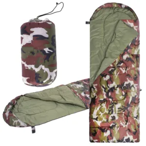 Тактический спальный мешок до -20, 196х70см, с капюшоном, Камуфляж / Зимний спальник утепленный