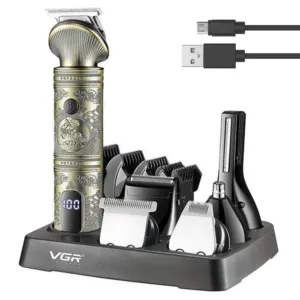 Машинка для стрижки с USB 6в1, VGR V-106 / Профессиональный мужской набор для ухода за волосами