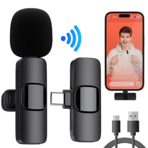 Микрофон беспроводной петличный для смартфона с Type-C K8 / Петличка на одежду с прищепкой