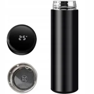 Термос умный 500мл из Led экраном Черный / Умный термос с датчиком индикатором температуры