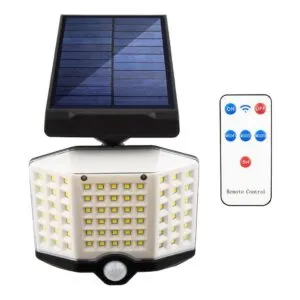 Уличный прожектор с солнечной панелью и пультом, YT-66B, 66 COB / Фонарь-прожектор с датчиком движения