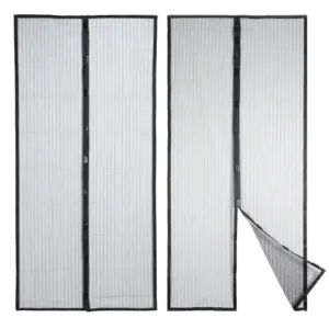 Комплект 2шт Москитная сетка 210х100см на дверь на магнитах Magic Mesh / Антимоскитная раздвижная сетка-шторка