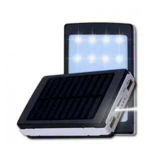 Портативное зарядное Power Bank, 20000мАч с солнечной панелью и фонариком / Повербанк / Внешний аккумулятор