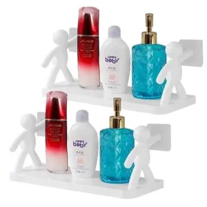 Набор 2шт Подвесная полка для ванной комнаты (31,5х13,5х13см) / Самоклеящаяся полочка для принадлежностей