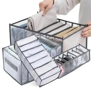 Органайзеры для для нижнего белья 4шт, Серый / Набор органайзеров для хранения вещей / Органайзер для носков