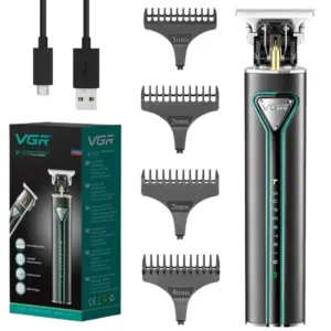 Машинка для стрижки волос с USB, 4 насадки, VGR-009 /  Аккумуляторный триммер / Мужской триммер для бороды