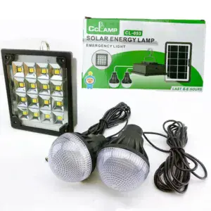 Фонарь с солнечной батареей + 2 лампочки Solar energy lamp CL-053 / Портативная солнечная станция с фонарем