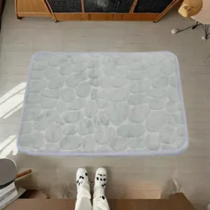 Антискользящий коврик в ванную с эффектом камней 60х40см, Серый / Супервпитывающий коврик для душа