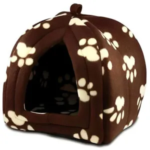 Домик для собак и кошек Pet Hut White, 30х30х40 см / Кошачий мягкий домик / Домашняя лежанка для животных