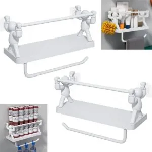 Набор 2шт Навесная полка в ванную до 5кг, на липучках / Самоклеющаяся полочка / Креативная настенная полка