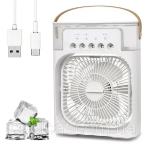 Мини кондиционер портативный 4в1, Белый / Вентилятор с увлажнением / Охладитель воздуха