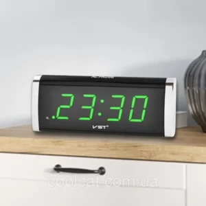 Настольные электронные часы VST-730-1, с зеленой подсветкой / Будильником с цифровым циферблатом