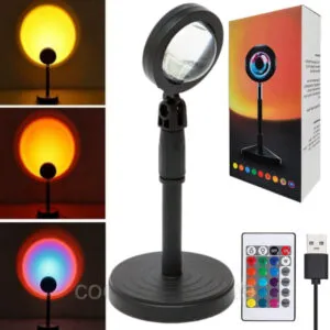 Проекционный светильник с эффектом заката, Sunset Lamp USB  / Светодиодная RGB лампа ночник с пультом ДУ