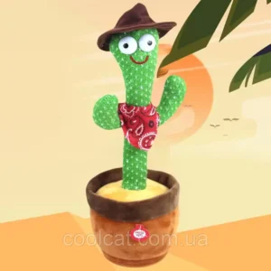 Игрушка Танцующий кактус Ковбой от USB / Мягкая игрушка кактус / Танцующая игрушка кактус