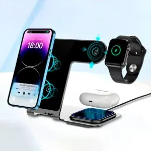 Беспроводная зарядка 3-в-1 (5/7,5/10 Вт) / Быстрая зарядная станция / Беспроводное зарядное устройство