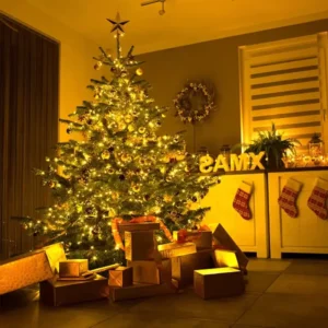 Гирлянда "Роса" от USB, 30м, 300LED, Теплый белый / Светодиодная гирлянда / Новогодняя гирлянда