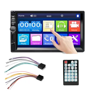 Автомагнитола 2DIN, 7", MP5, USB, Bluetooth, 7018B с пультом ДУ / Магнитола в авто / Магнитола в машину