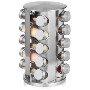 Набор для специй и приправ, 20 баночек, поворотный / Органайзер для специй / Баночки для приправ