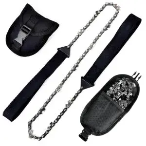 Ручная цепная пила в чехле, 65 см / Походная пила цепная с ручками / Туристическая пила карманная