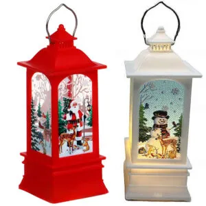 Новогодний декоративный светильник от батареек, 13,5х5 см, РАНДОМ / Рождественский фонарь с подсветкой