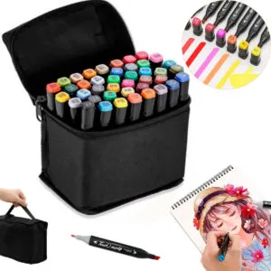 Набор двухсторонних cкетч маркеров для рисования 48 шт + сумка-чехол / Маркеры для скетчинга