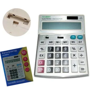 Офисный калькулятор на батарейках, солнечный аккумулятор, 12 разрядов, AX 9800V / Бухгалтерский калькулятор