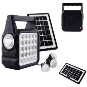 Система автономного освещения и зарядки с 3 лампочками и повербанком GD 105 / Фонарь с солнечной панелью