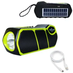 Аккумуляторное радио с фонариком и солнечной панелью CL-823 / Колонка-фонарь на солнечной батарее