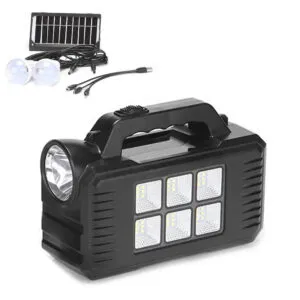 Туристический ручной фонарь на солнечной батарее с PowerBank 4000мАч / Фонарик с павербанком