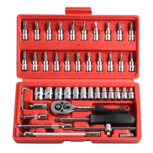Набор инструментов из 46 предметов PIECE TOOL SET / Кейс с инструментами для ремонта / Набор торцевых ключей