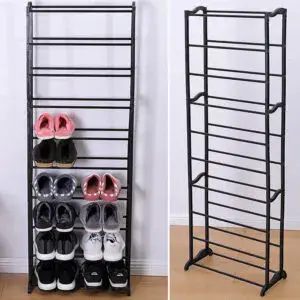 Полка для обуви на 30 пар, 130х50х16см, Amazing Shoe Rack, Черная / Органайзер для обуви