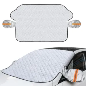 Защитный чехол на лобовое стекло автомобиля 140х105см со светоотражающими полосами / Двусторонний тент накидка