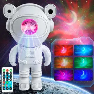 Ночник проектор звездного неба Космонавт, с USB и пультом / Детский лазерный ночник звездное небо