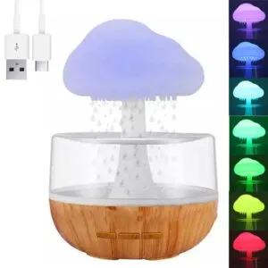 Увлажнитель воздуха Гриб с эффектом дождя  / Электрический аромадиффузор-ночник / Увлажнитель с подсветкой