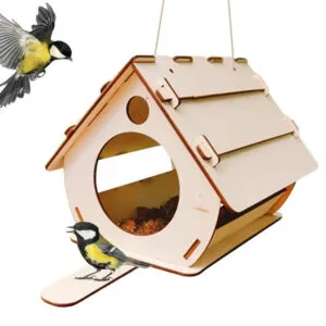 Кормушка для птиц Домик из фанеры 23х20х20см / Подвесная уличная кормушка