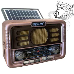 Радиоприемник с Bluetooth, солнечной панелью, USB, SD, GOLON RX-BT6061S / Радио на батарейках