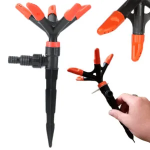 Дождеватель для полива 5-ти лепестковый, с шипом, на 360° / Поливалка для огорода / Разбрызгиватель садовый